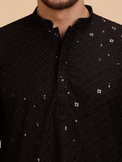Mens Rayon Chiken-kari Work Kurta