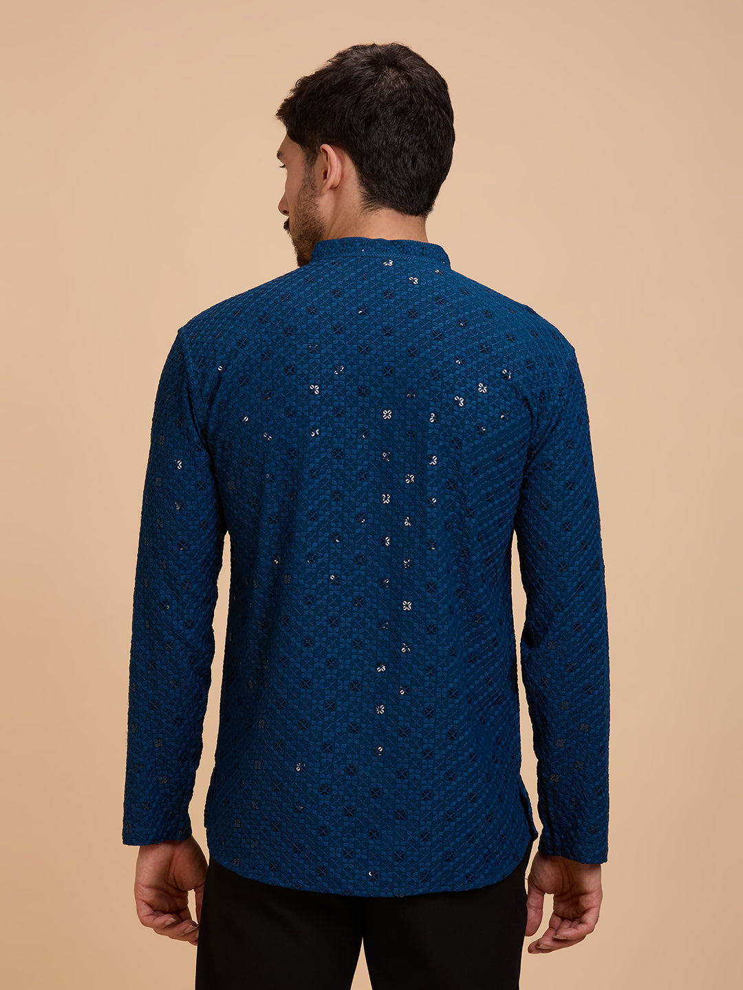 Mens Rayon Chiken-kari Work Kurta