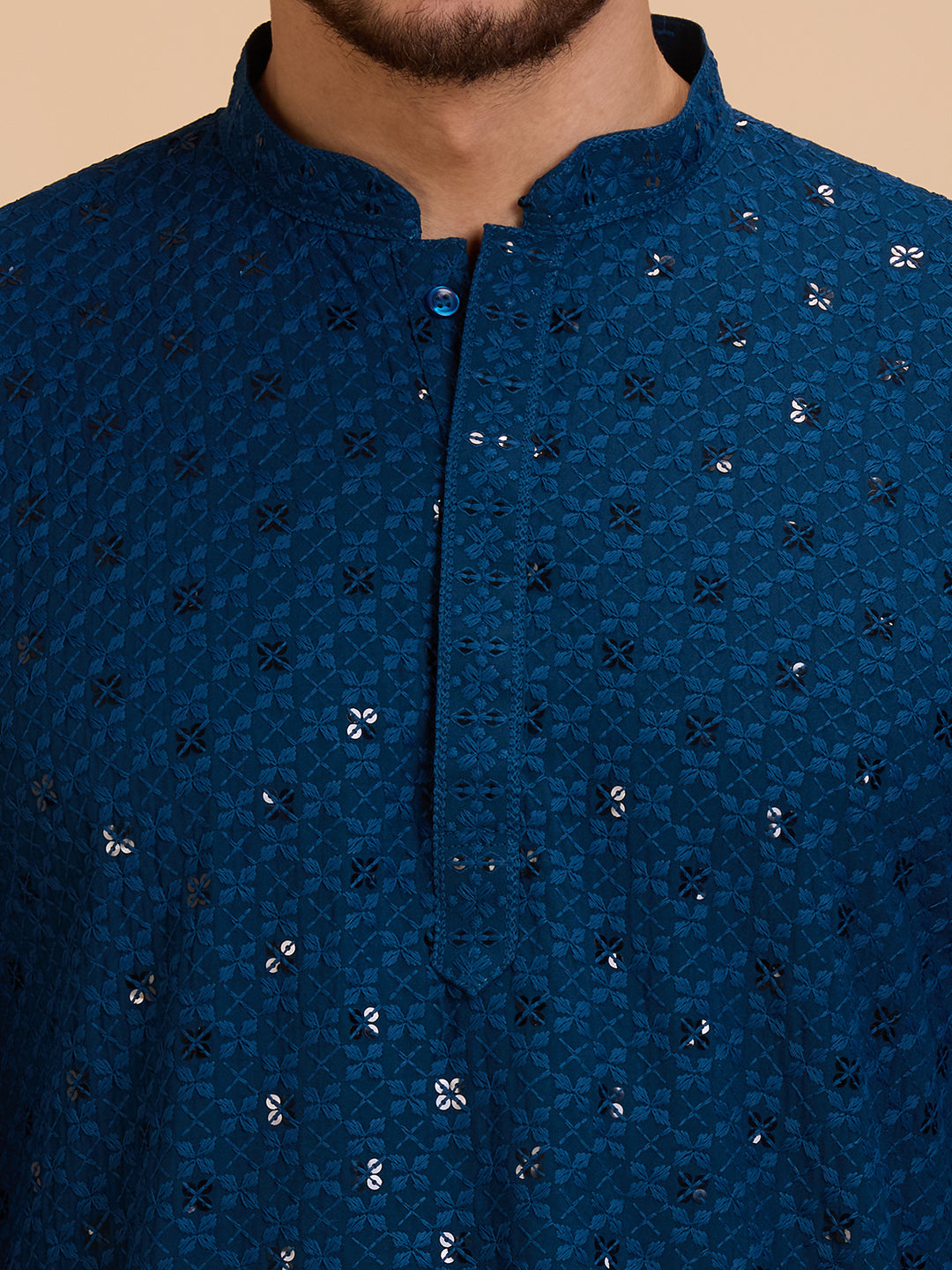Mens Rayon Chiken-kari Work Kurta