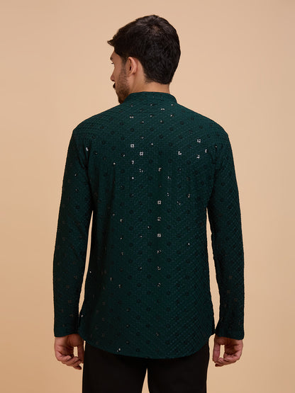 Mens Rayon Chiken-kari Work Kurta