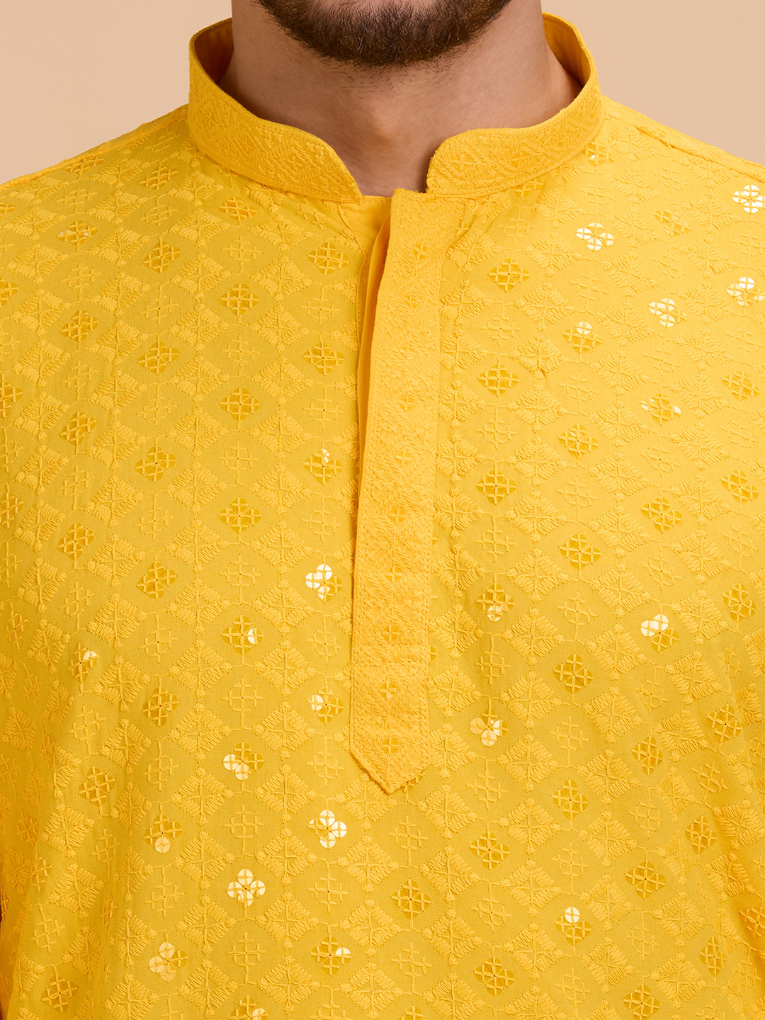 Mens Rayon Chiken-kari Work Kurta