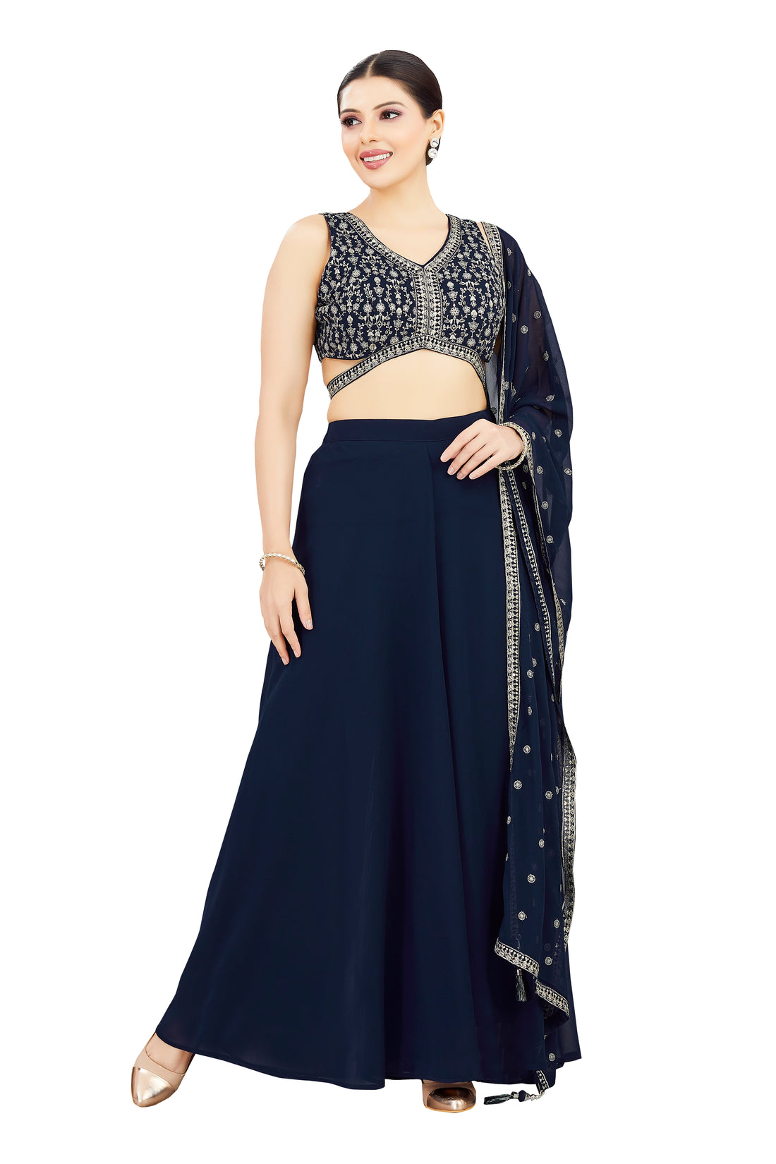 Advika Crop Top Palazzo Suit