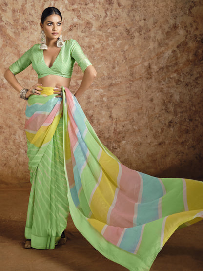 Navya Chiffon Laheriya Print Saree