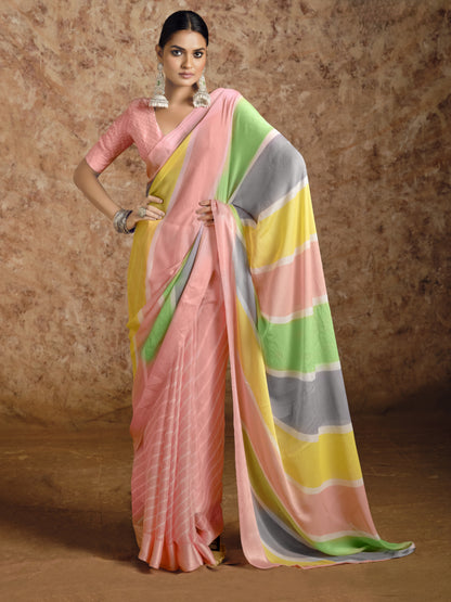 Navya Chiffon Laheriya Print Saree