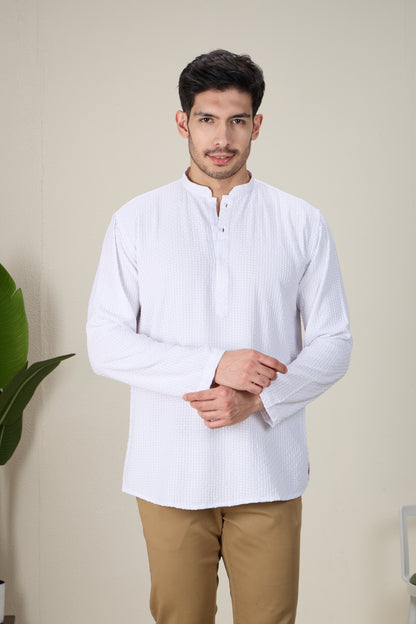Mens Rayon Chiken-kari Work Kurta