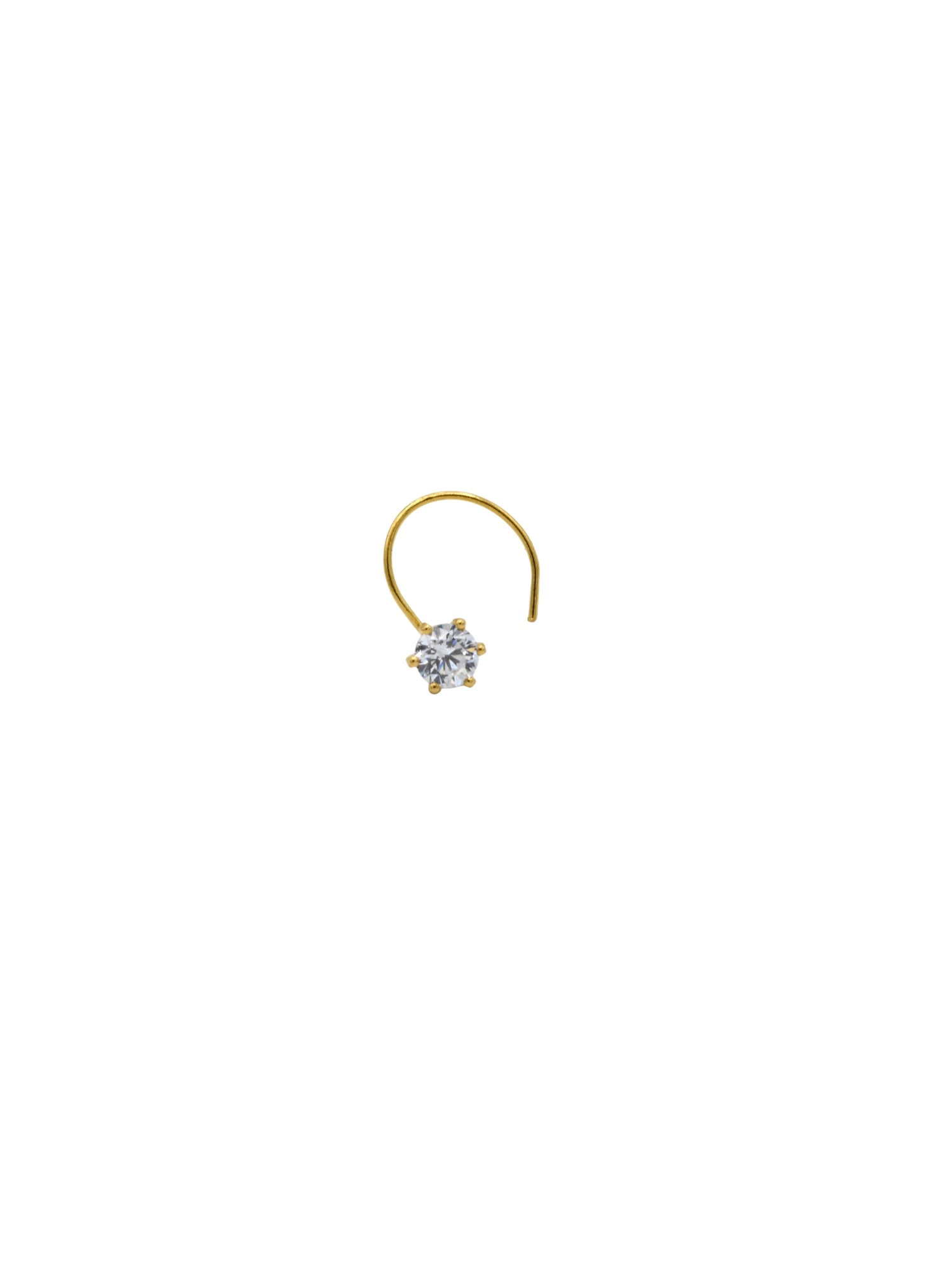 22ct Gold CZ Nose Pin - 3 mm