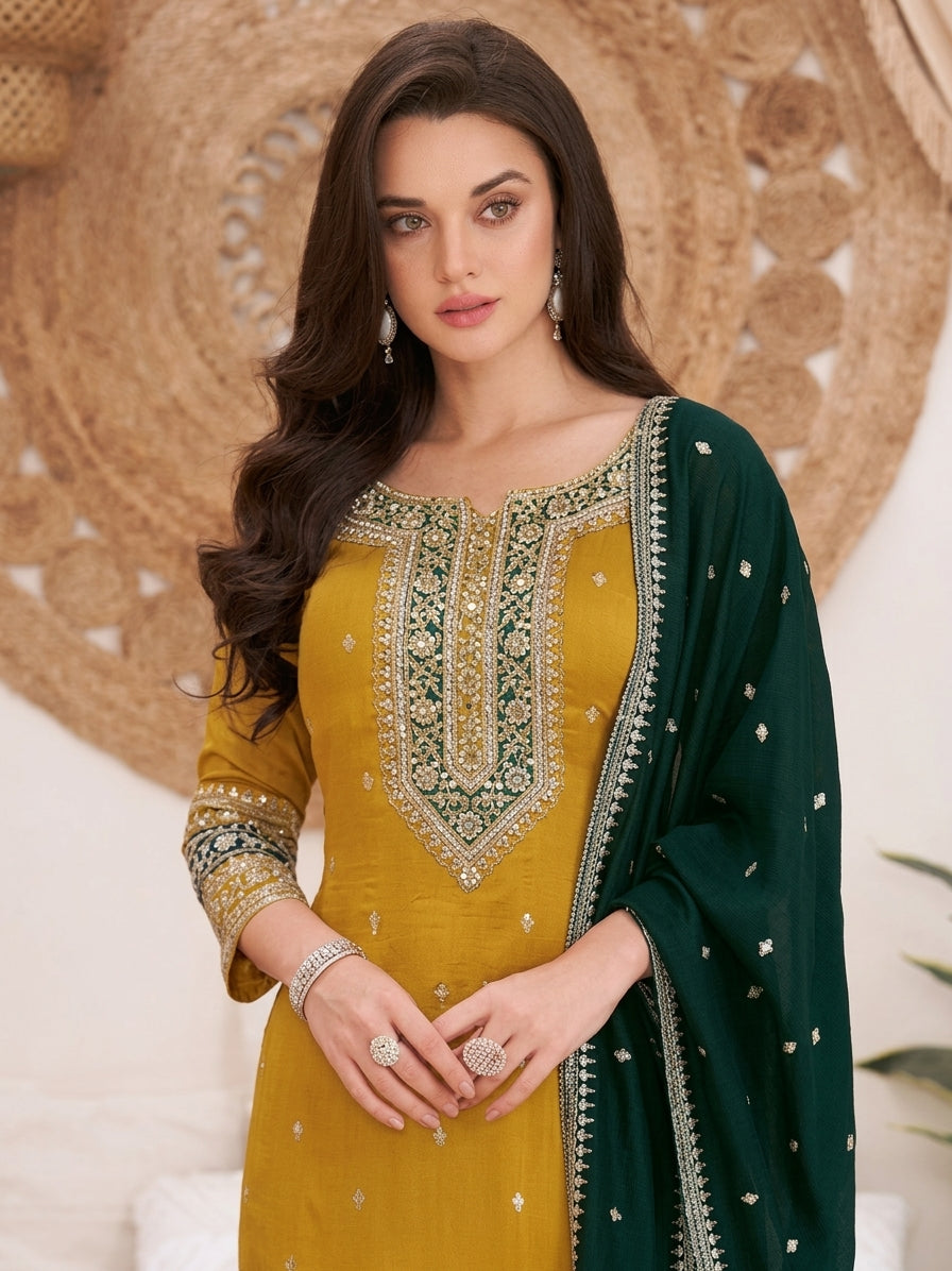Kudrat Silk Sharara Suit