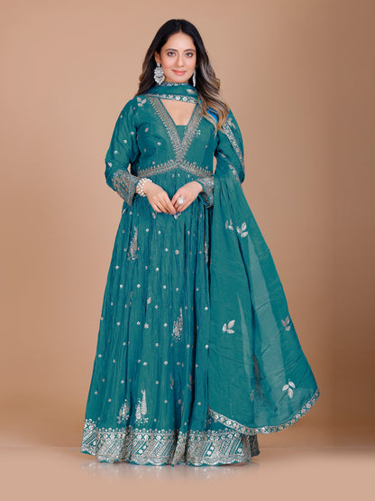 Zarina Gown With Dupatta
