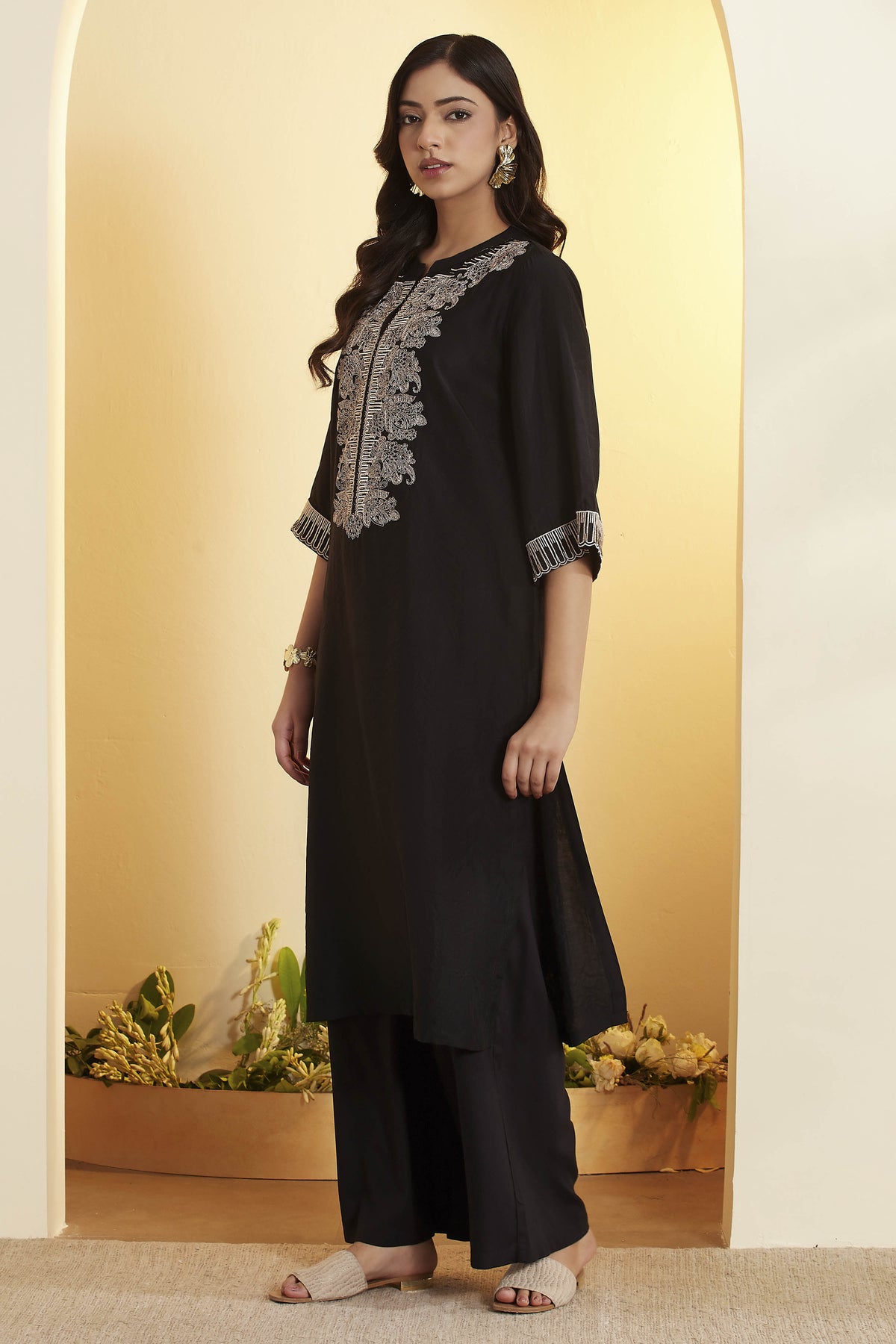 Biba Silk Straight Kurti