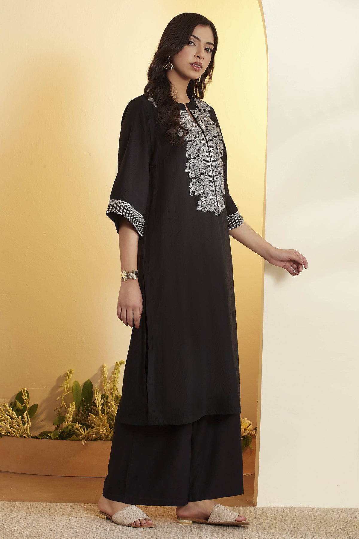 Biba Silk Straight Kurti