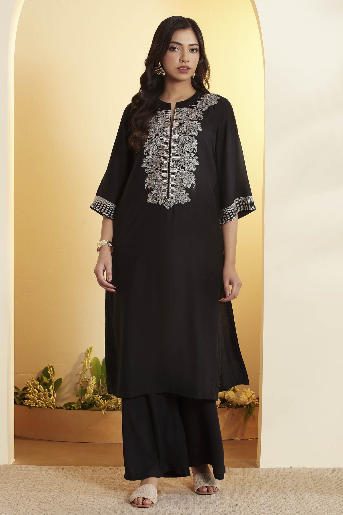 Biba Silk Straight Kurti