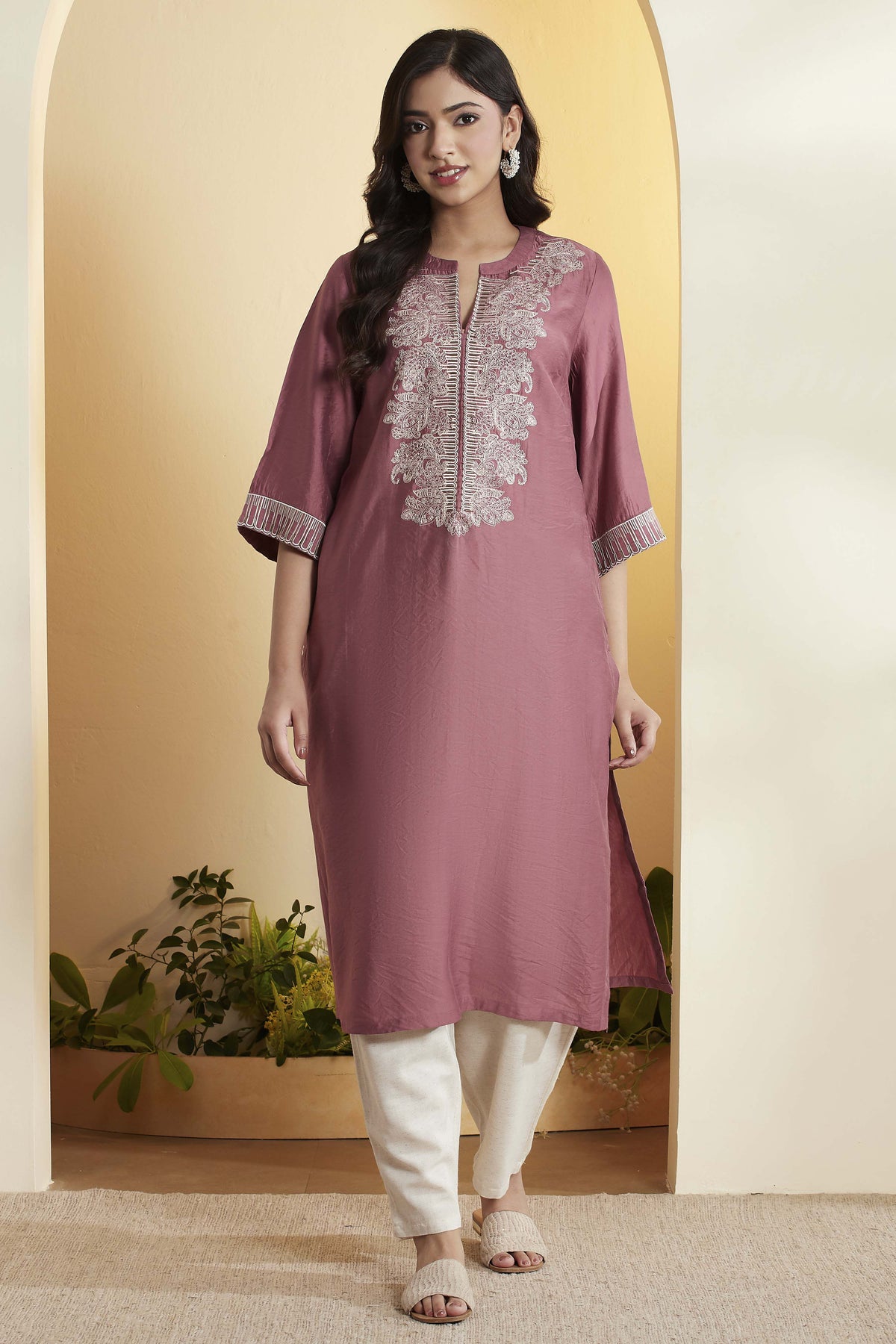 Biba Silk Straight Kurti